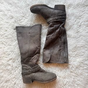 🔴 3/$15! Tall Zip Up Boots with Strappy Detailing
